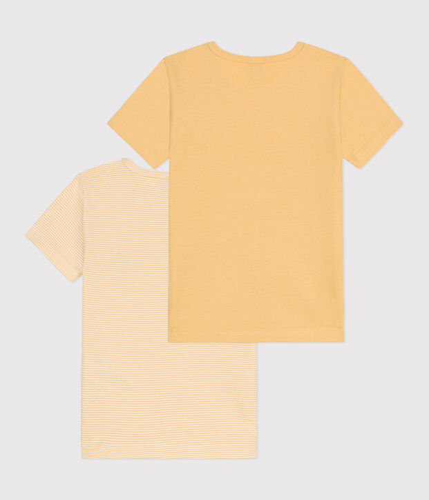 Juego de 2 camisetas infantiles de algod&oacute;n de manga corta multicolor