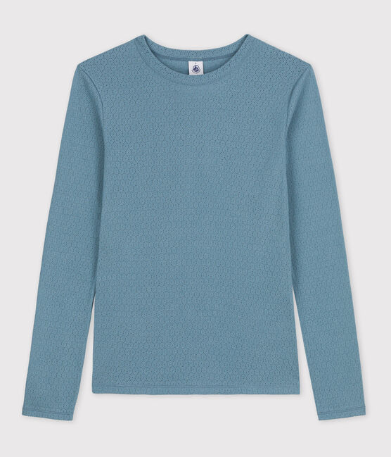 Camiseta de algodón L'ICONIQUE con cuello redondo para mujer azul ROVER