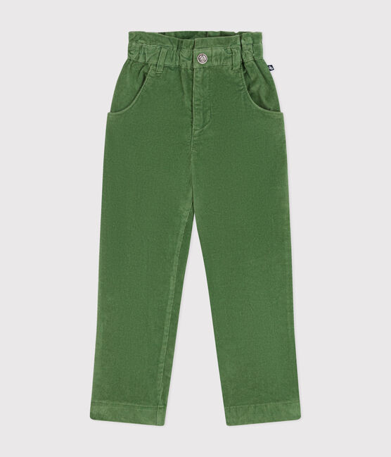 Pantalón de terciopelo para niña verde PALMERAIE