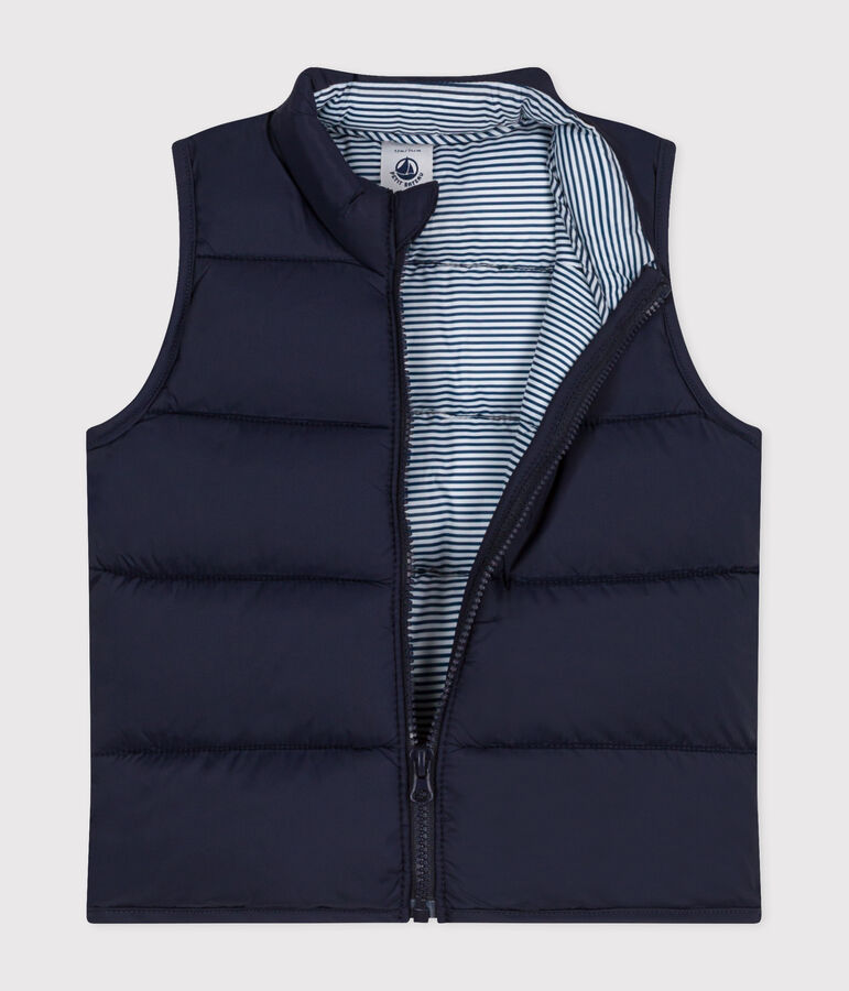 Chaqueta acolchada sin mangas de beb&eacute; azul