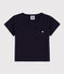 Camiseta de manga corta de punto flameado para bebé azul SMOKING