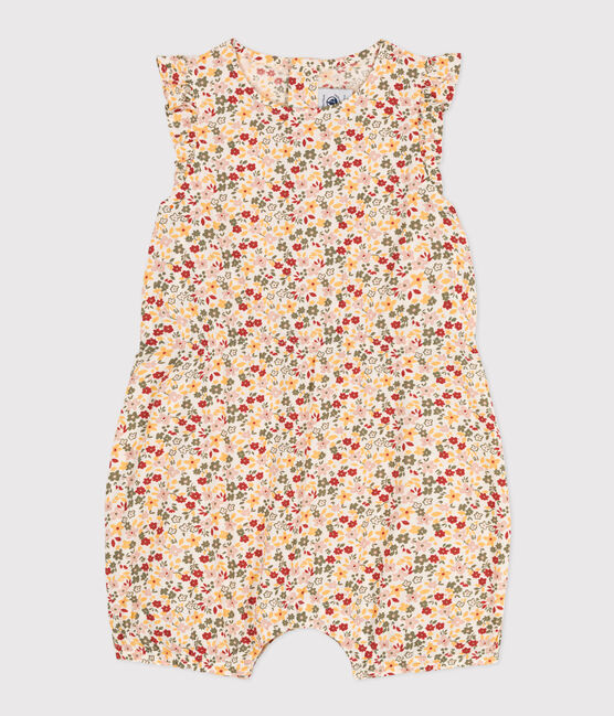 Mono corto de popelina estampada para bebé blanco AVALANCHE/ MULTICO