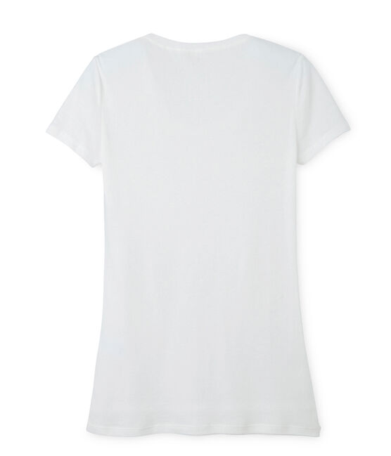 Camiseta de algodón ligero para mujer blanco Lait
