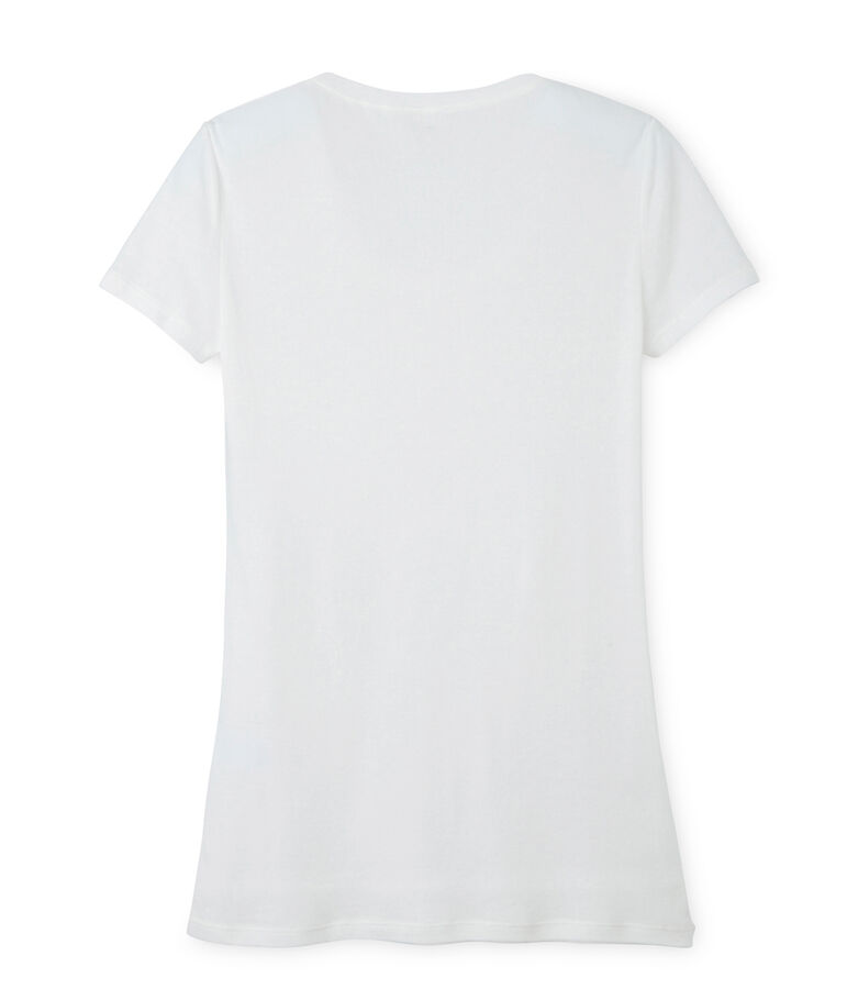 Camiseta de algod&oacute;n ligero para mujer blanco Lait