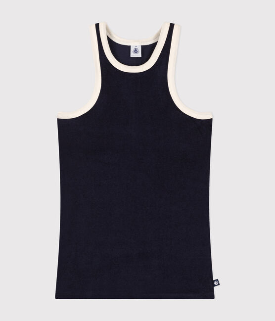 Camiseta sin mangas de algodón de rizo para mujer azul SMOKING