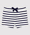 «Shorts» de jersey grueso ecológico de bebé blanco MARSHMALLOW/azul SMOKING