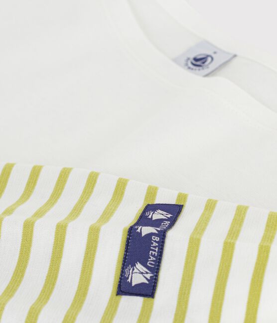 Marinera de algodón a rayas para mujer verde MARSHMALLOW/ MOSS