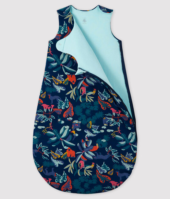Saco para bebé que se puede guardar en un bolsillo azul MEDIEVAL/blanco MULTICO
