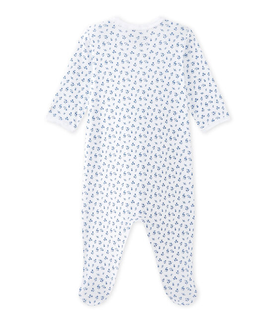 Pijama estampado para bebé niña blanco ECUME/azul BLEU