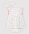 Vestido sin mangas con braguitas bloomer y diadema de bebé niña en popelina de algodón ecológico blanco MARSHMALLOW/blanco MULTICO
