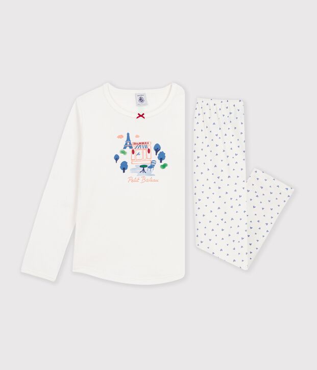 Pijama infantil de algod&oacute;n con estampado de Par&iacute;s azul/azul