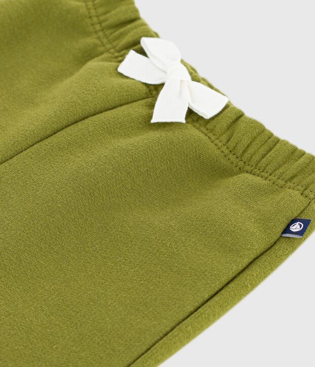 Pantal&oacute;n liso de algod&oacute;n para beb&eacute; verde