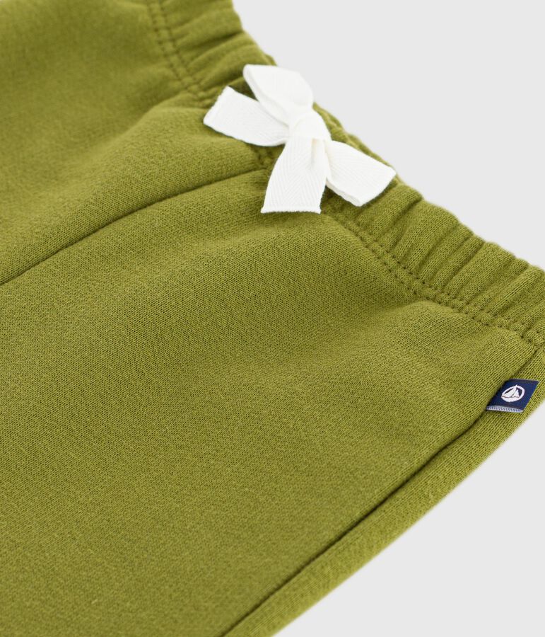 Pantal&oacute;n liso de algod&oacute;n para beb&eacute; verde