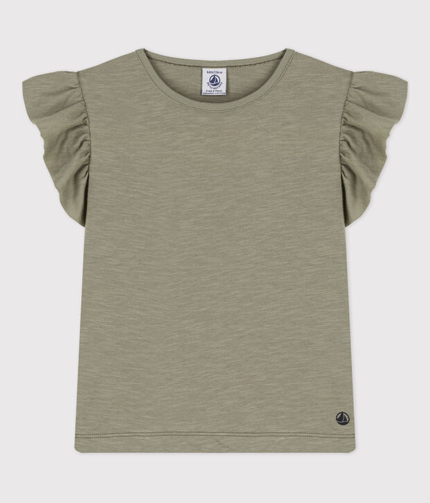 Camiseta de algod&oacute;n de manga corta para ni&ntilde;a verde