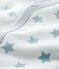 Pijama enterizo sin pies con estrellas grises de bebé de algodón blanco ECUME/gris MISTIGRI
