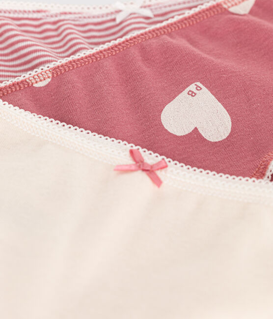 Juego de 3 culottes infantiles de algodón con corazón variante 1