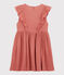 Vestido de gasa de algodón orgánico para niña rosa PAPAYE