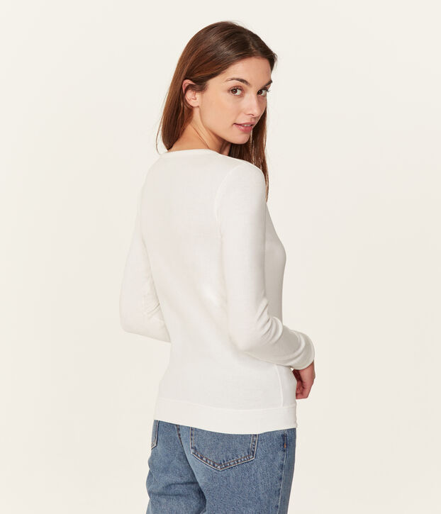 C&aacute;rdigan ic&oacute;nico para mujer blanco
