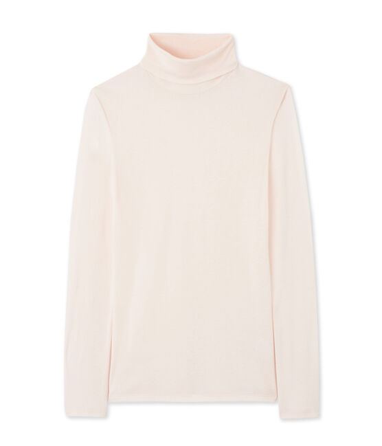 Cuello cisne para mujer en algodón ligero rosa FLEUR