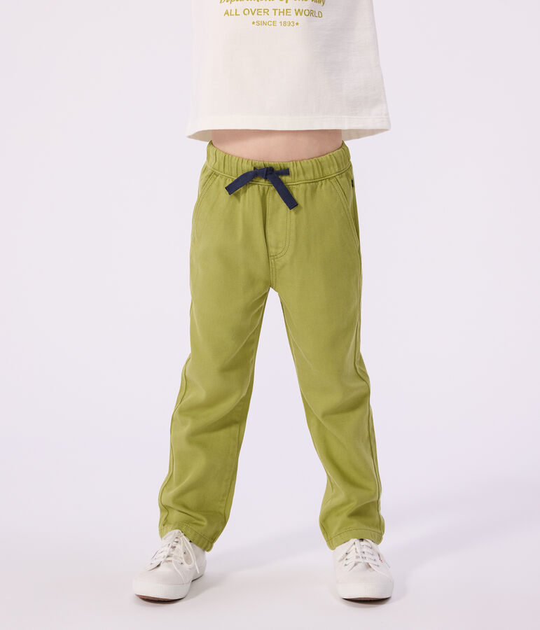 Pantal&oacute;n infantil de algod&oacute;n verde MOSS