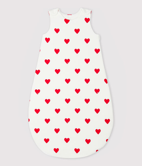 SACO  DE ALGODÓN DE BEBÉ CON CORAZONES TOG 2 blanco MARSHMALLOW/rojo TERKUIT
