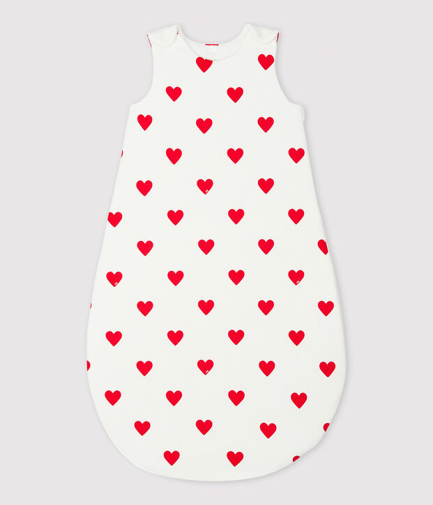 SACO  DE ALGOD&Oacute;N DE BEB&Eacute; CON CORAZONES TOG 2 blanco/rojo