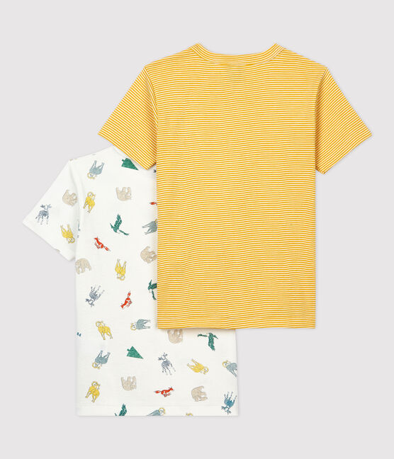 Juego de 2 camisetas de manga corta con estampado de muflón de niña de algodón orgánico variante 1