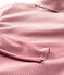 Camiseta de cuello alto emblemática de algodón de rayas de mujer rojo SANGRIA/ MARSHMALLOW