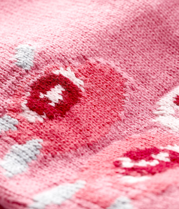 C&aacute;rdigan con Jacquard para beb&eacute; ni&ntilde;a rosa