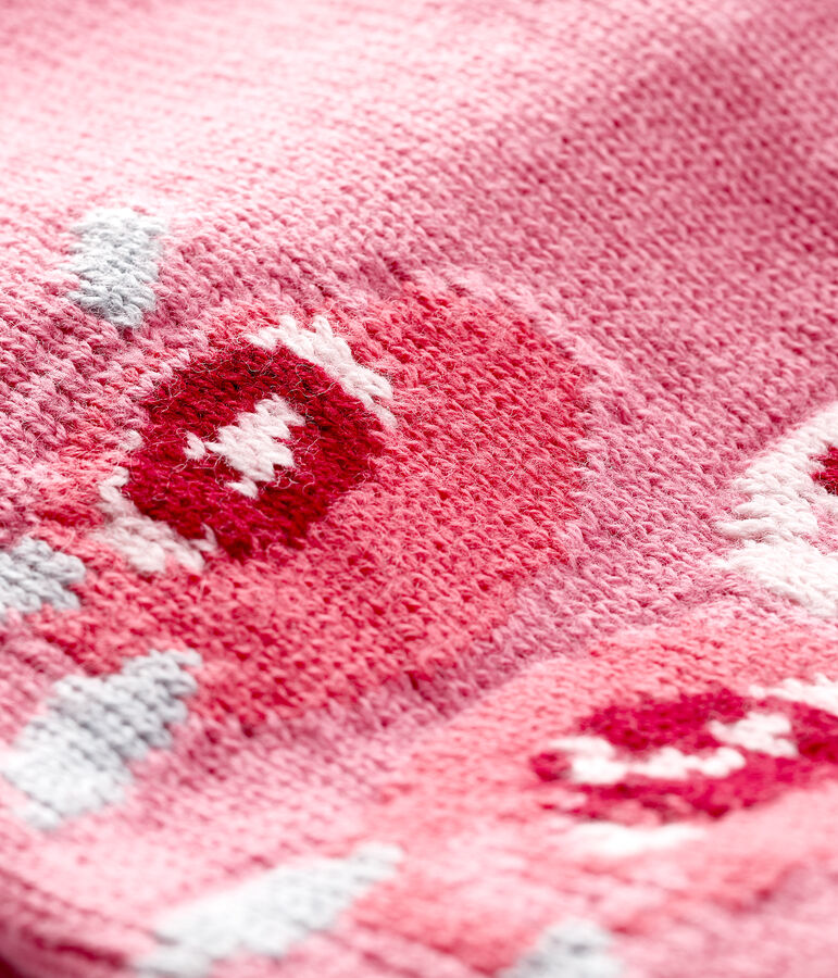 C&aacute;rdigan con Jacquard para beb&eacute; ni&ntilde;a rosa