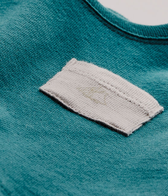 Camiseta bebé niño liso verde Olivier