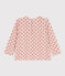 Camiseta de manga larga de algodón de bebé niño rosa SALINE/blanco MULTICO