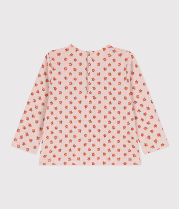 Camiseta de manga larga de algod&oacute;n de beb&eacute; ni&ntilde;o rosa/multicolor
