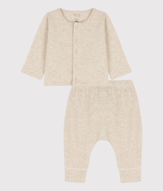 Conjunto liso de 2 piezas de túbico ecológico de para bebé beige MONTELIMAR CHINE