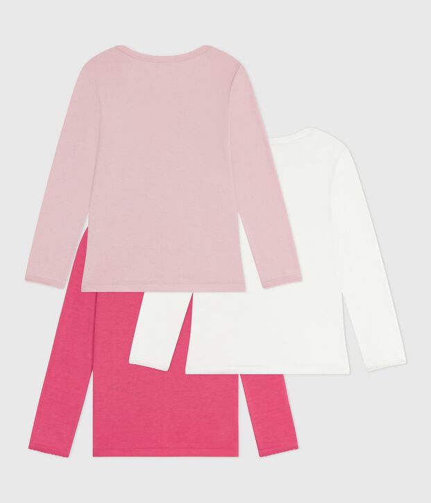 Juego de camisetas infantiles lisas de algod&oacute;n de manga larga multicolor