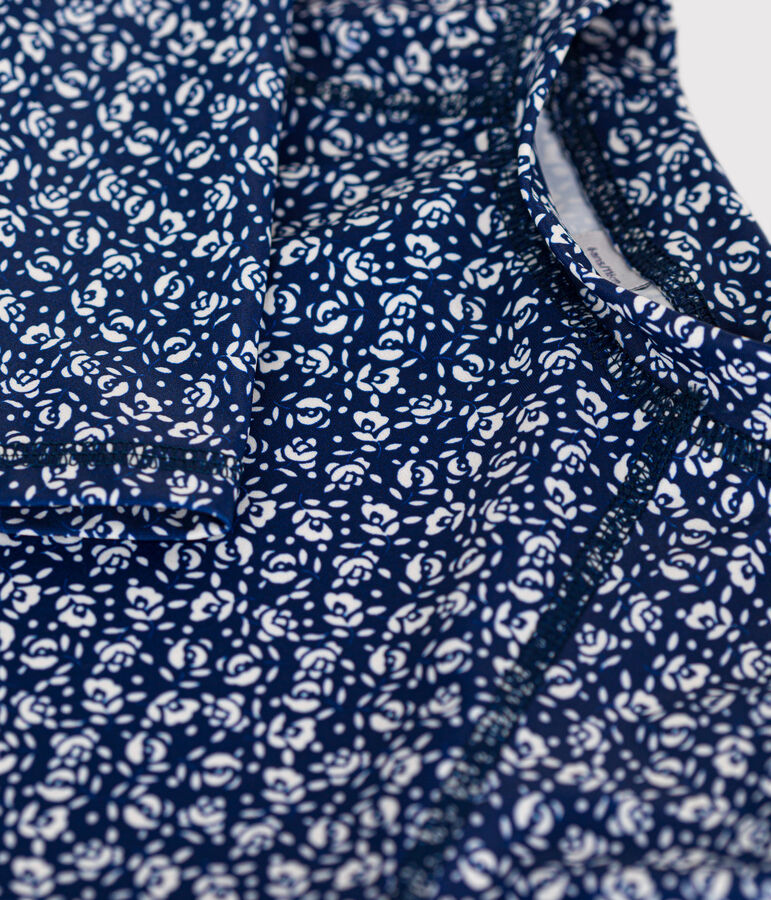 Camiseta anti-UV de ni&ntilde;a azul/blanco