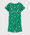 Pijama corto verde con estrellas de algodón de niño verde GAZON/blanco ECUME