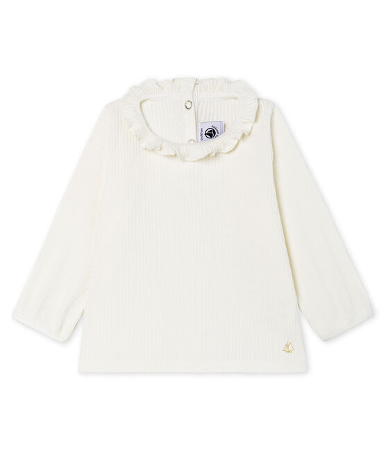 Blusa de manga larga lisa para bebé niña blanco MARSHMALLOW CN