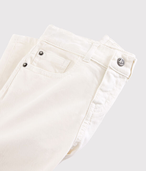 Pantalón de sarga de niño blanco MARSHMALLOW