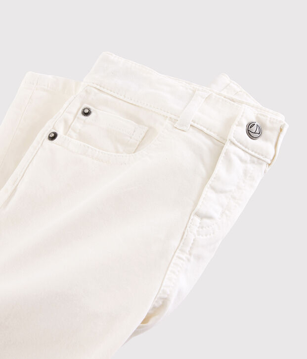 Pantal&oacute;n de sarga de ni&ntilde;o blanco