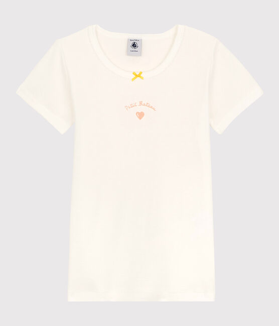 Juego de 2 camisetas de manga corta con estampado de corazón de niña de algodón variante 1