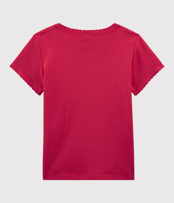 Camiseta icónica de algodón de niño/niña rosa CRANBERRY