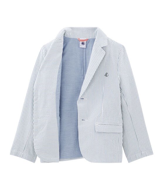 Chaqueta infantil para niño azul FONTAINE/blanco MARSHMALLOW