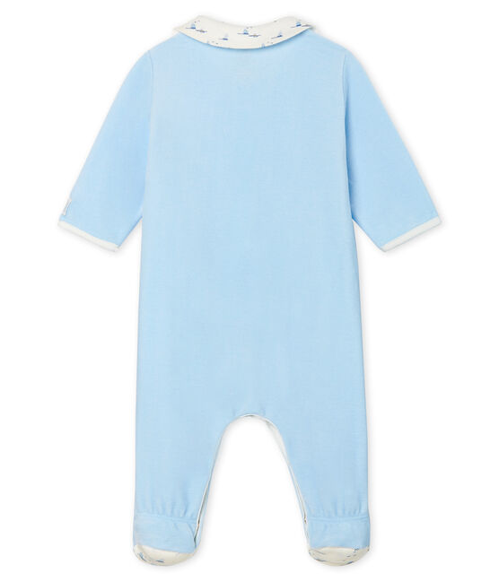 Pelele de terciopelo para bebé niño azul TOUDOU