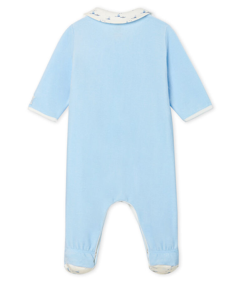 Pelele de terciopelo para beb&eacute; ni&ntilde;o azul