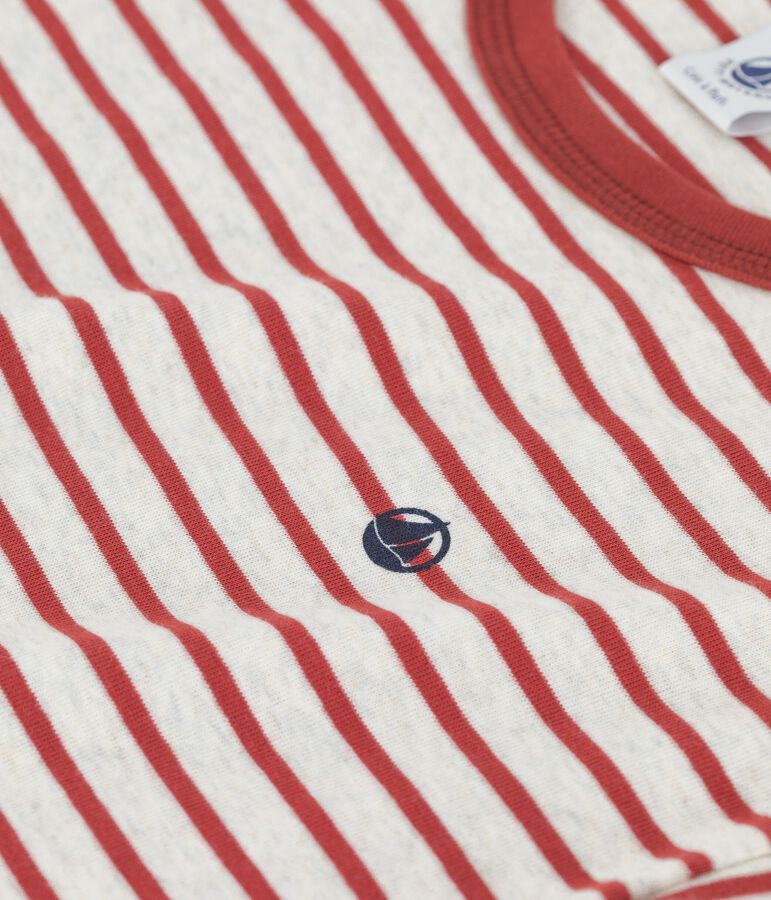 Camiseta de manga corta de algod&oacute;n de ni&ntilde;o beige/marron