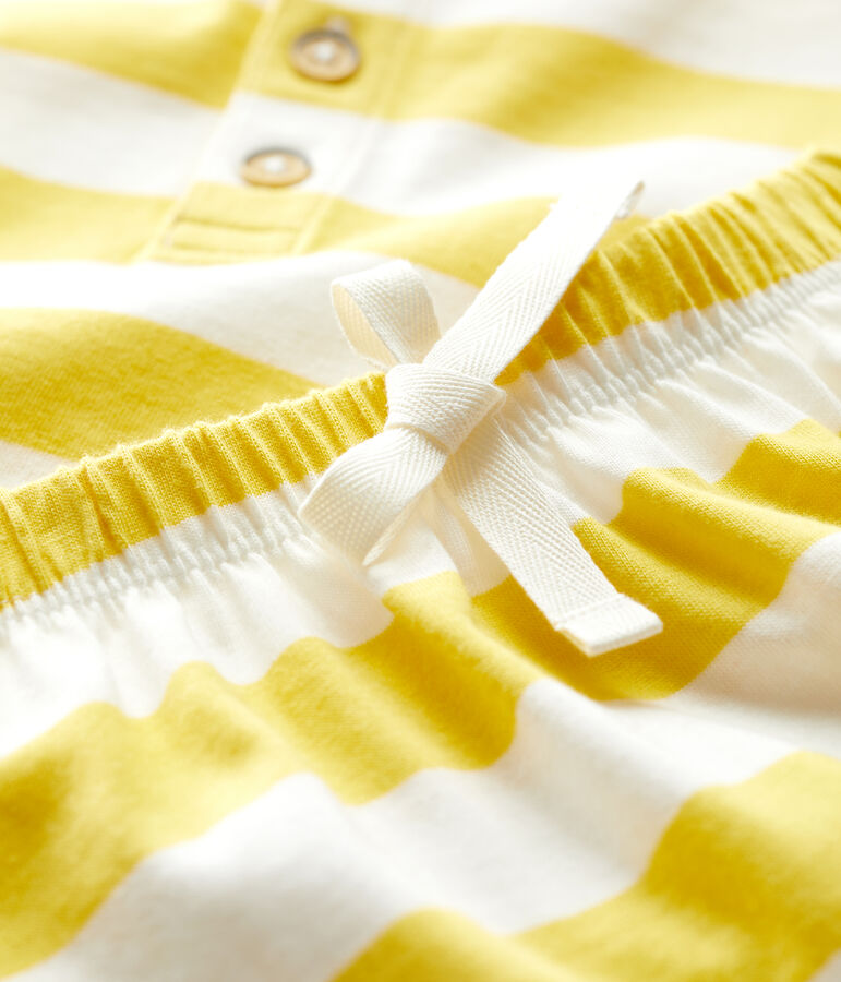 Conjunto de 2 piezas a rayas de jersey de beb&eacute; amarillo/blanco