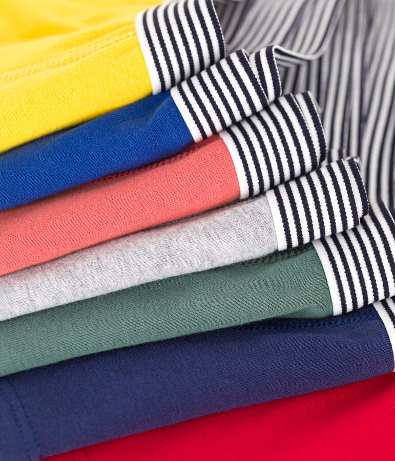 Juego de 7 b&oacute;xeres infantiles lisos de algod&oacute;n multicolor