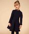Vestido de manga larga infantil liso para niña azul SMOKING