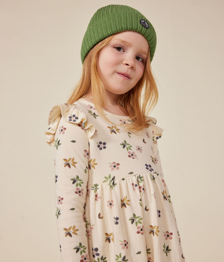 Vestido de t&uacute;bico de manga larga para ni&ntilde;a crudo/multicolor